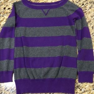 GAP Kids Purple Gray Striped Sweater